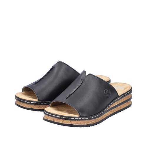 Rieker Slip in Sandal svart