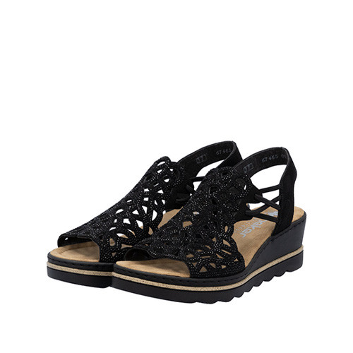 Rieker Kilsandalett svart