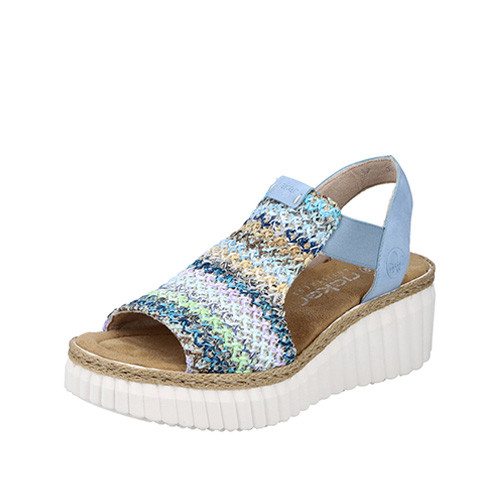 Rieker Kilsandalett blå/multi