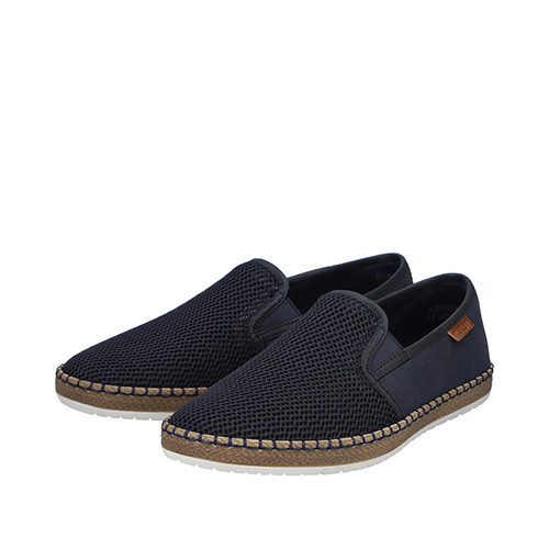 Rieker Slip on tygsko blå